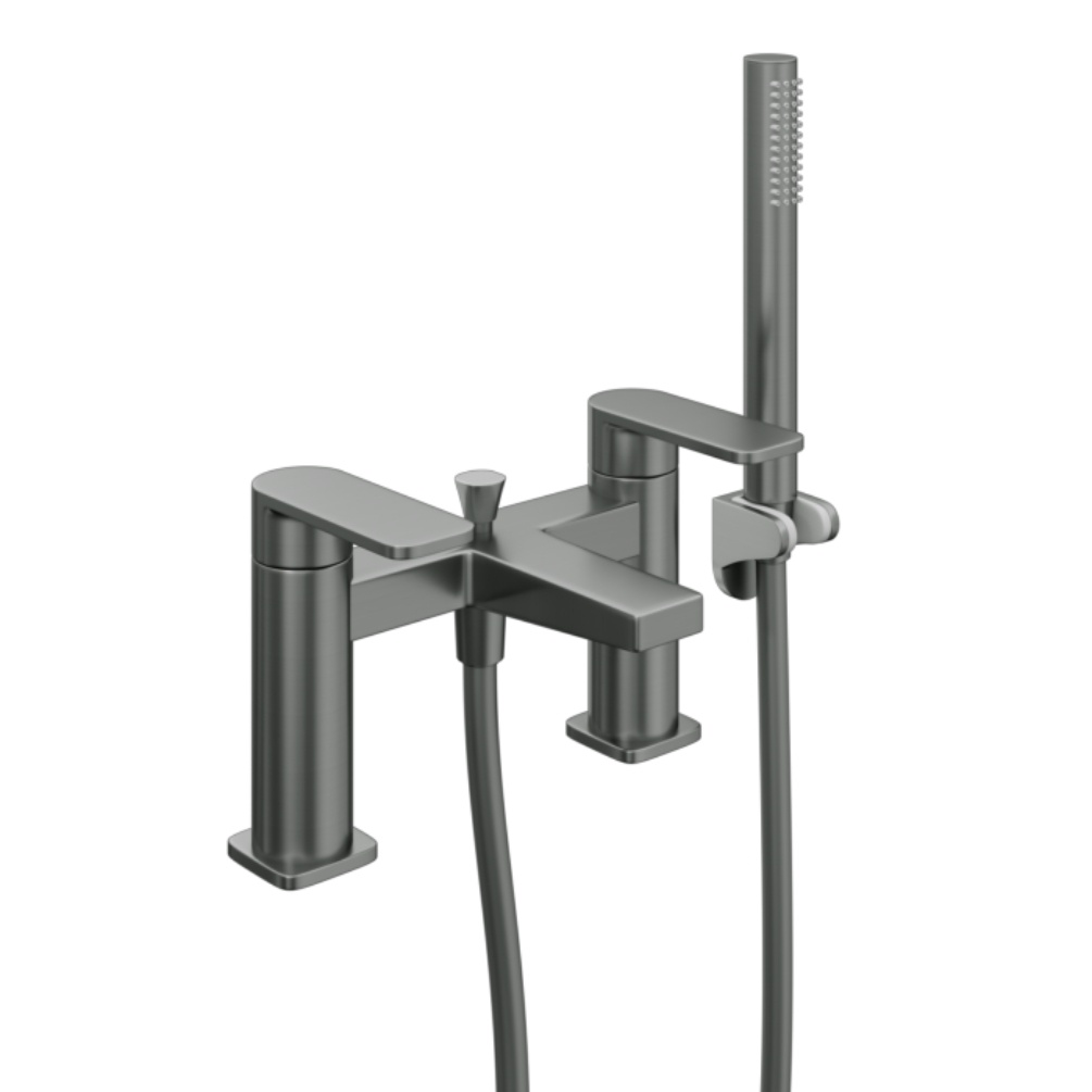 Product Cut out image of the Abacus Edge Anthracite Deck Mounted Bath Shower Mixer